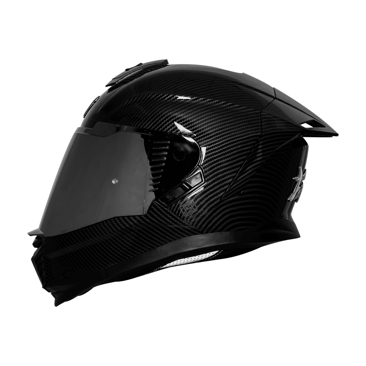 STEELBIRD SBH-57 ISS FIGHTER F11 CARBON FINISH FULL FACE HELMET